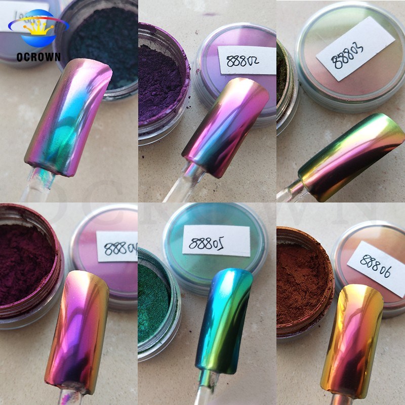 Chameleon Multi Chrome Glitter Nail Gel Polish Mica Powder Color Change Pigment