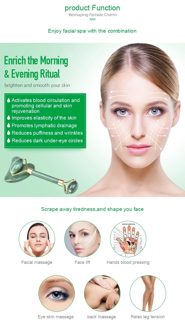 Wholesale Factory Anti Aging Facial Massage Natural Rose Quartz Pink Jade Roller