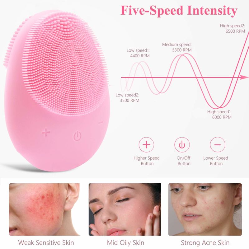 Facial Cleansing Brush, Silicone Face Brush for Men