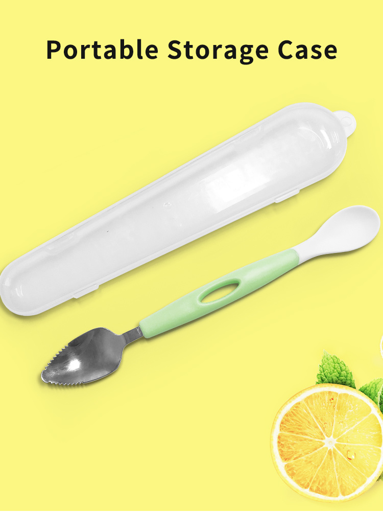 Baby Spoon Infant Spoon Silicone Spoon Stainless Steel Spoon