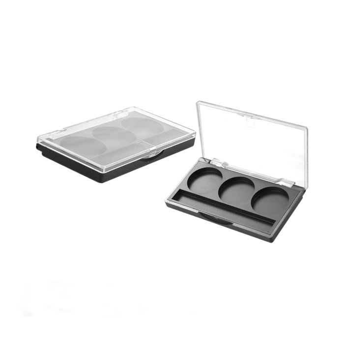 Wholesale Customized Cosmetic Case Round Empty Plastic Eyeshadow Palette with Mirror