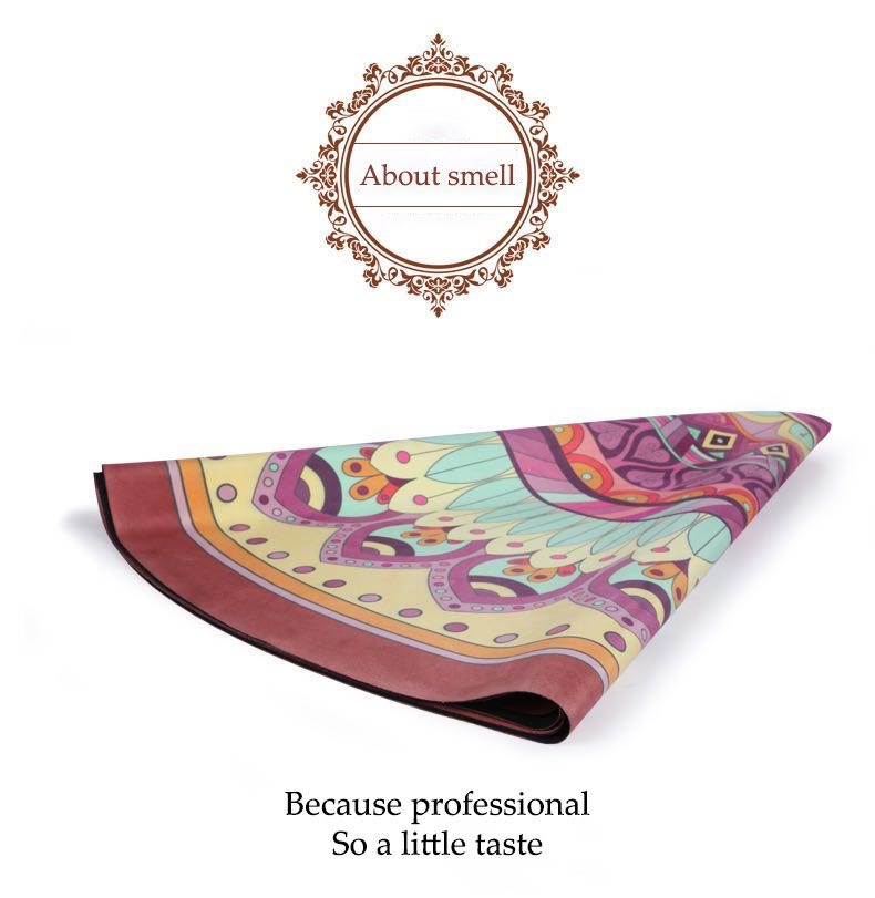 Suede Velvet Natural Rubber Yoga Mat Round Mat Circular Printing Anti-Skid Mat Exercise Mat