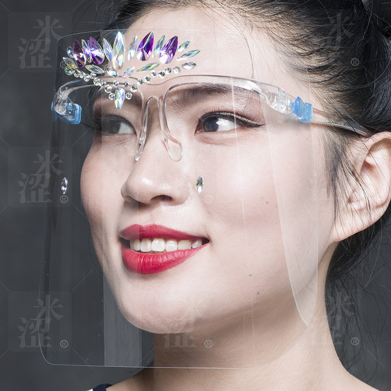 Semi, DIY Fashion Colorful Anti Fog Face Shield Guard Full Face Glasses Face Shield