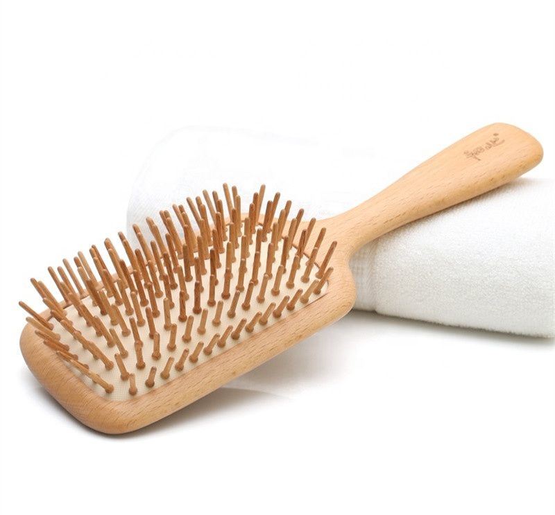 Bamboo Hair Brush with Natural Bristles Vegan Environmentally Friendly Natural Brush with Bamboo Bristles