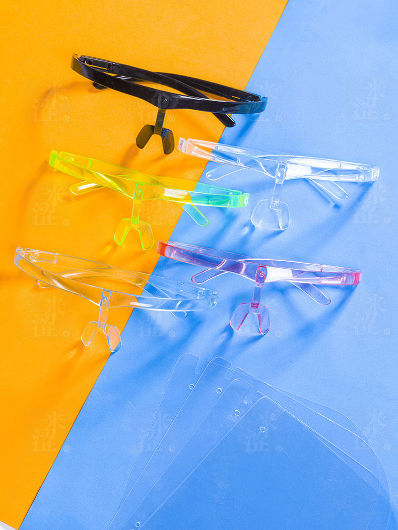 Semi, Full Face Colorful Clear Safety Face Shield with Glasses   Face Shield