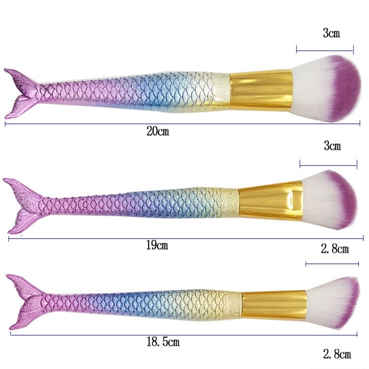 Professional Custom Logo 10PCS Mermaid Makeup Brushes Set