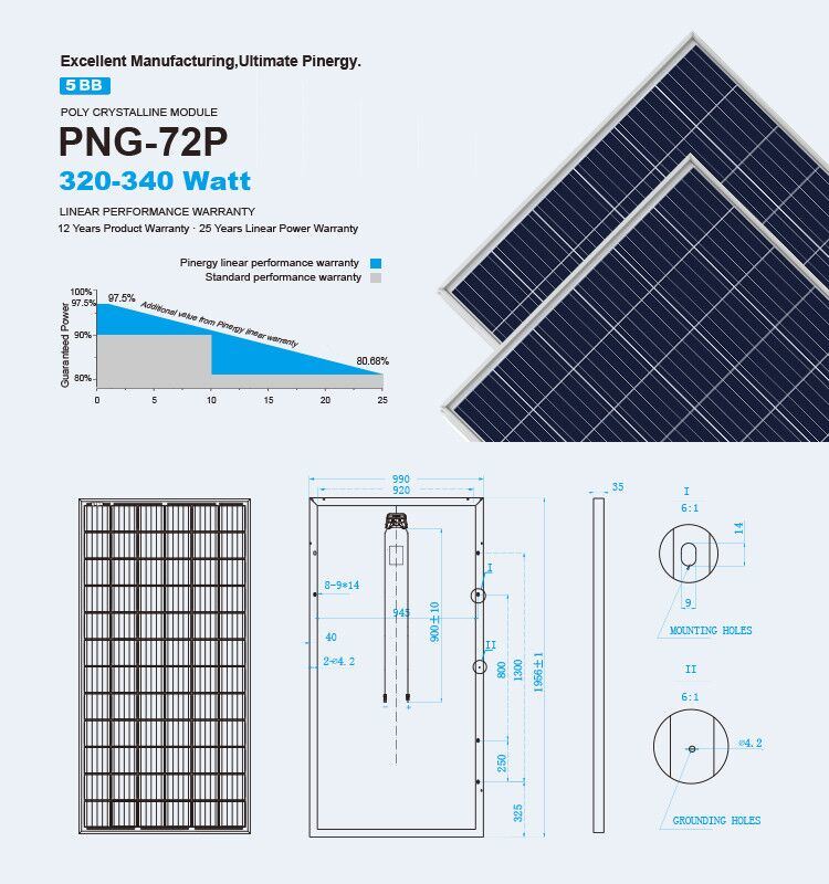 Pid Free 335W Panels Poly Solar Panels for Home Systems