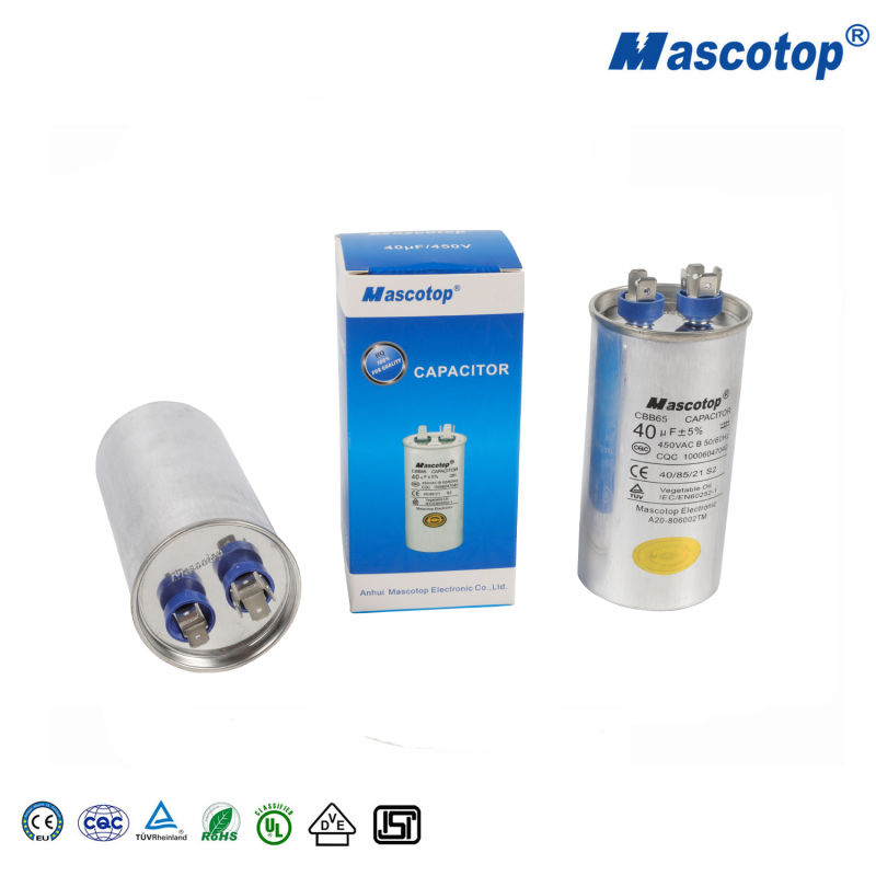 Safe Cbb65 Motor Run Capacitor with Blue Cover