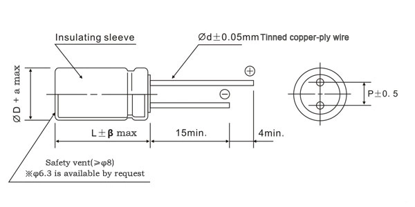 High Voltage Plugin Capacitor 100UF 200V Electrolytic Capacitor