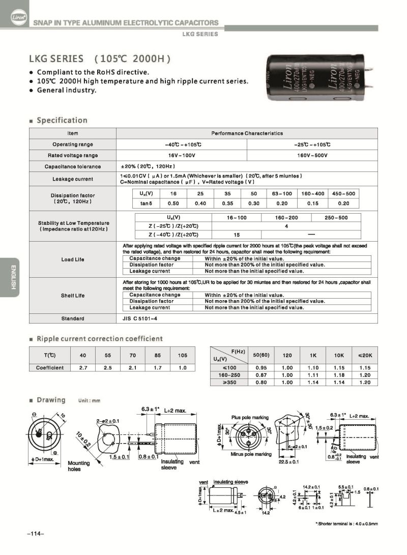 Aluminum Electrolytic Capacitor 27V 5000UF Ultra Capacitor