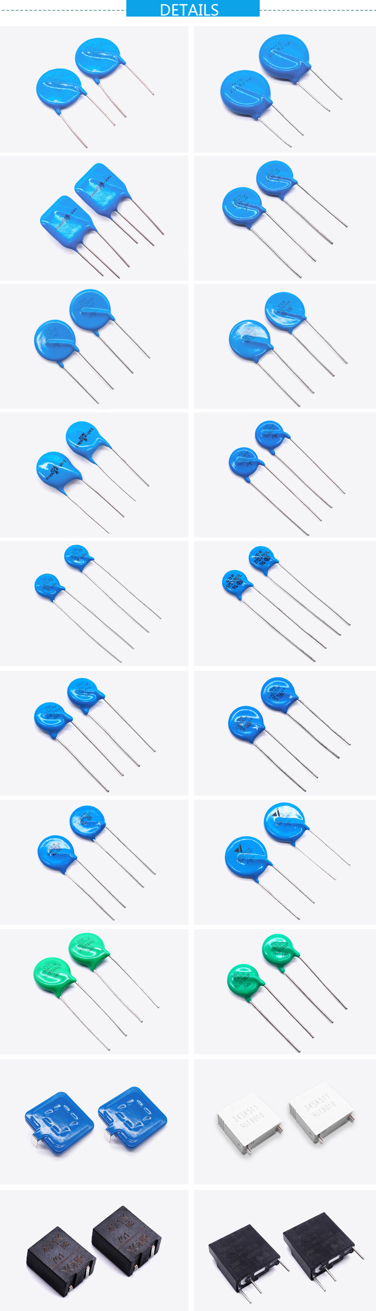 Electronic Component Varistor Zinc Oxide Varistor