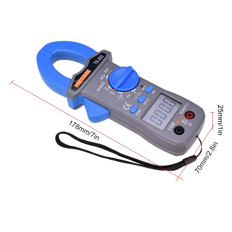 Digital Clamp Meter True RMS Multimeter AC DC Voltage Current Frequency Ncv Resistor Capacitor Temperature Tester Ts203