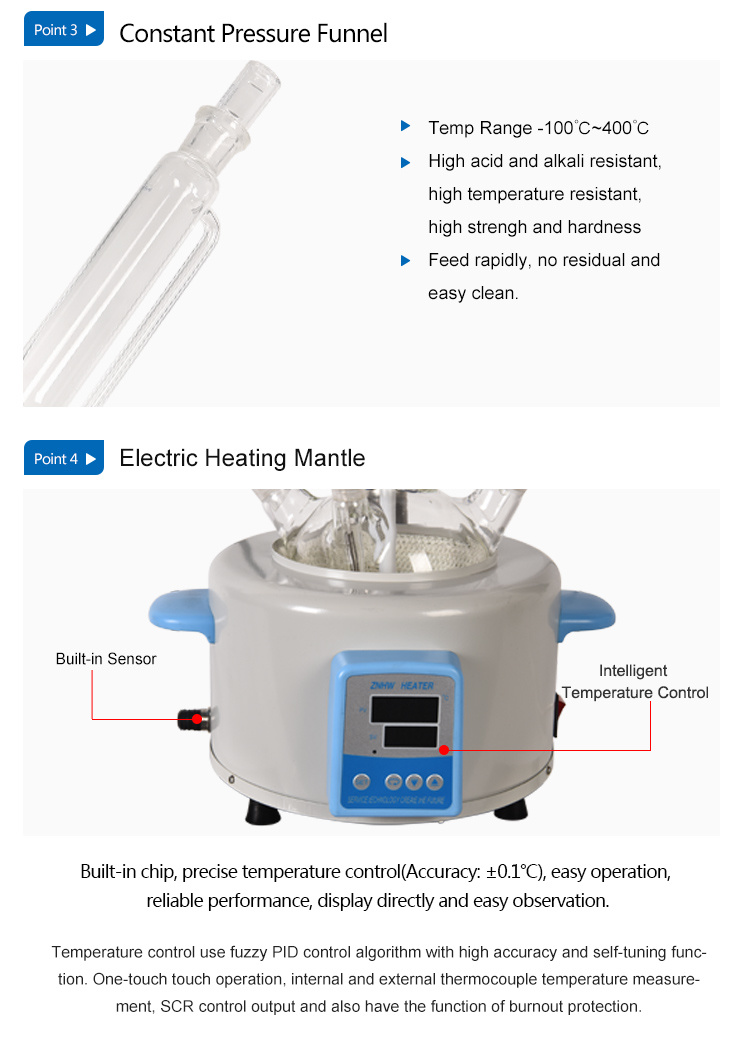 Chemical Vacuum Single Glass Reflux Condenser Reactor