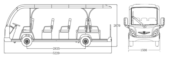 New Design 14 Seater Enclosed Electric Vehicle with Ce Certificate