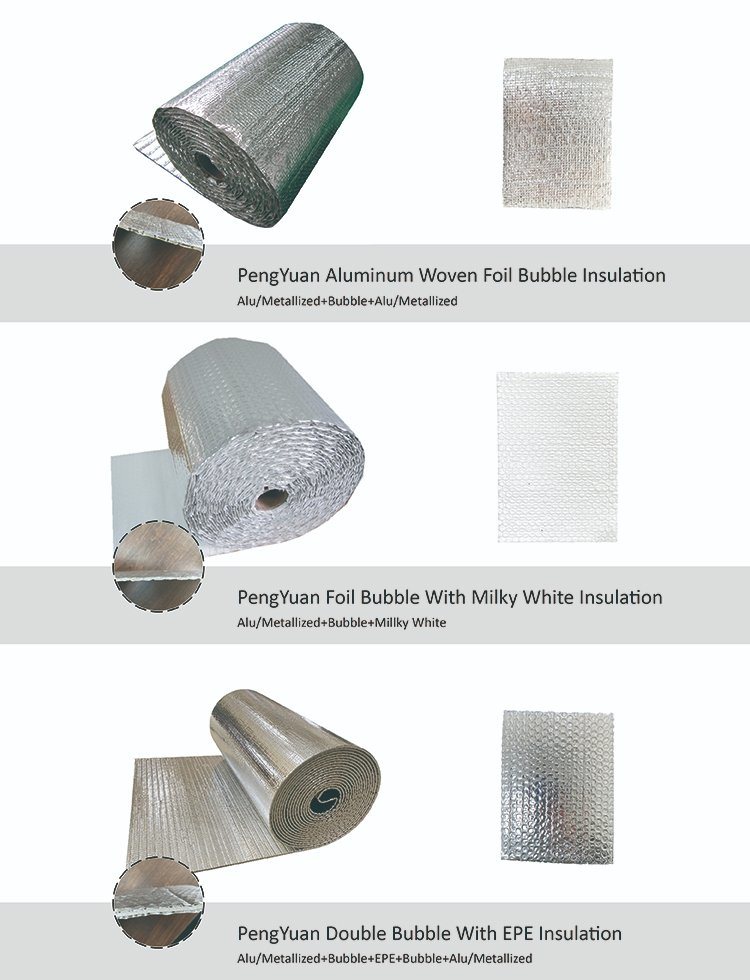 Double Sided Aluminium Foil Insulation with Double Layer Air Bubble