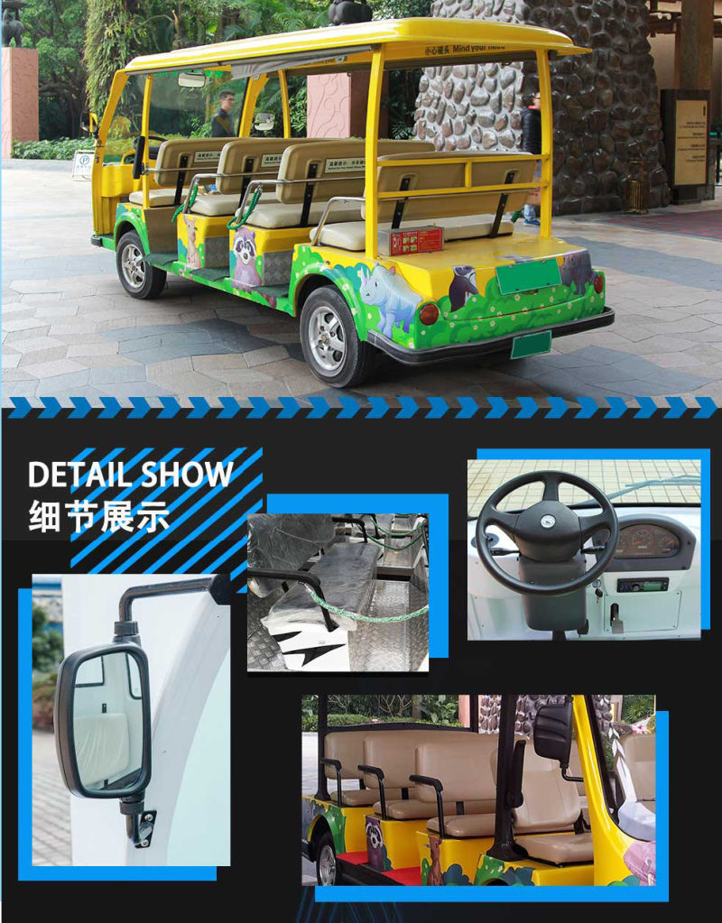 Mini Electric Sightseeing Car Electric Tourist Vehicles One Year Warranty
