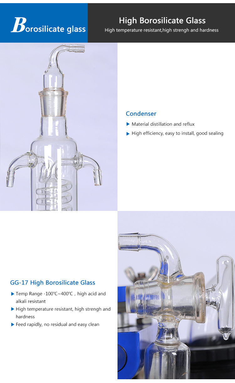 Borosilicate Glass Condenser Chemical Single Glass Reactor 10L