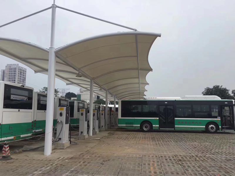 5-16 Cars Carport PVDF Tensile Membrane Structure Tents