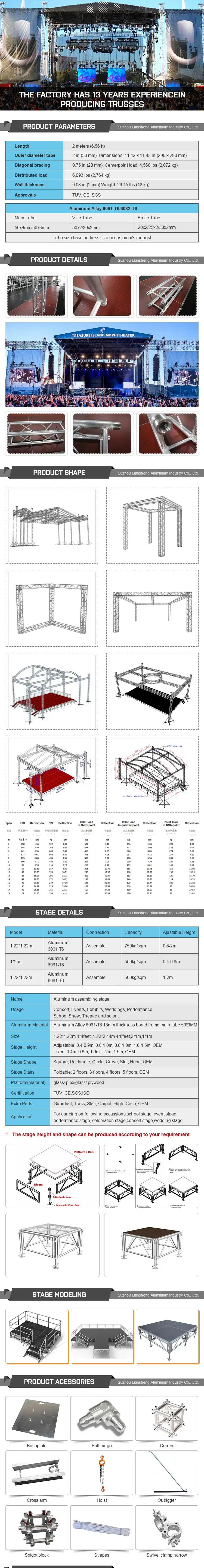 Aluminum 300*300mm Structure Steel Pipe Truss Aluminum Roof Truss for Sale