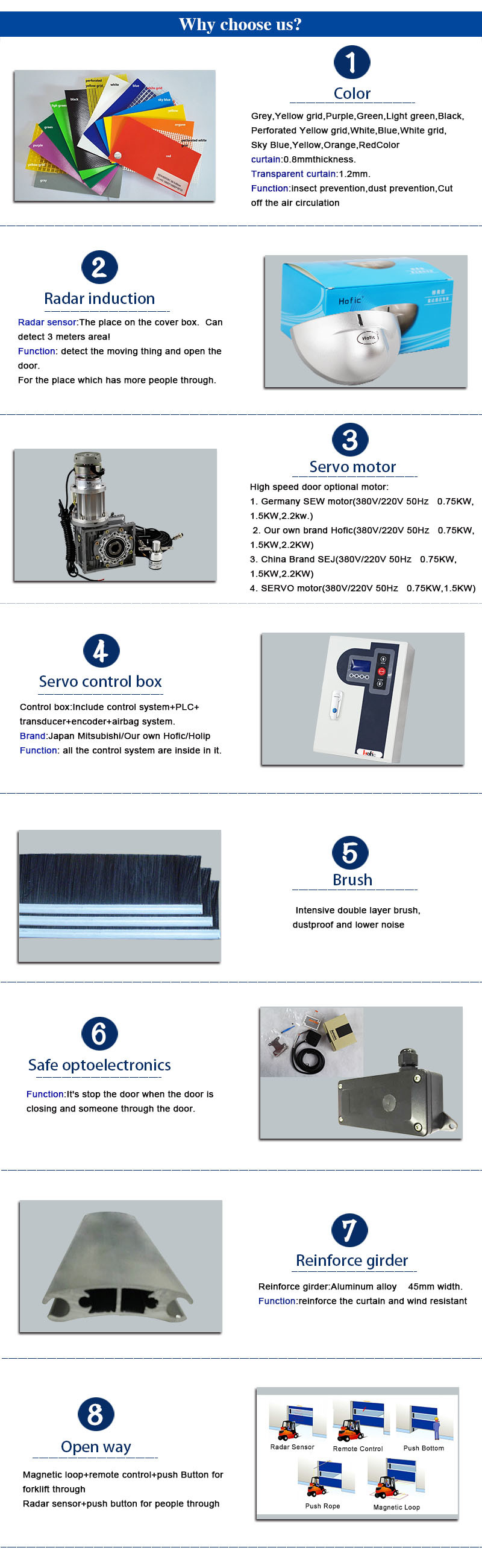 High Speed PVC Rolling Shutter Industrial Door with Stainless Steel Frame
