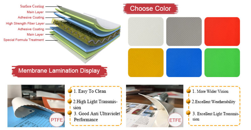 Tensile Fabric Membrane Structure Tent for Swimming Pool Roof Cover