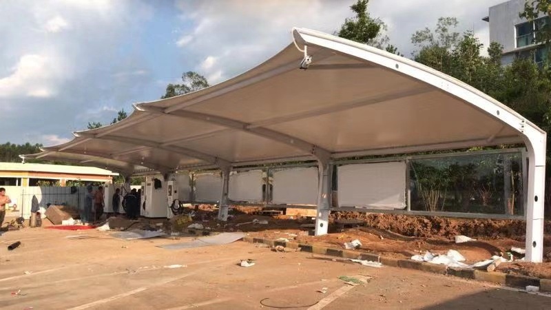 1-20cars PVDF Tensile Membrane Structure Carport Tents