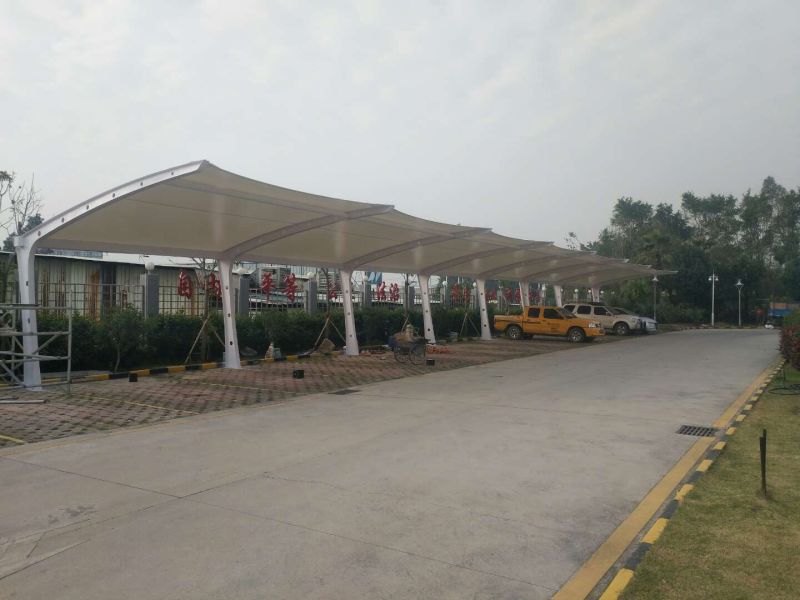 5-16 Cars Carport PVDF Tensile Membrane Structure Tents