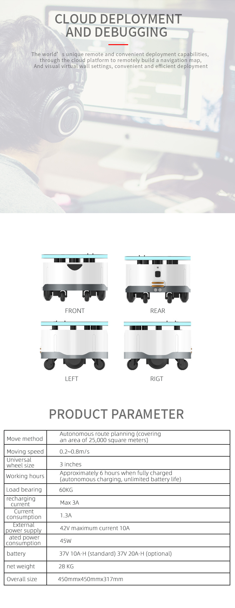 API Robot Chassis Intelligence 6wd Chassis Robot Chassis with Sdk