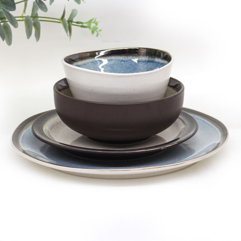 Reactive Glaze Ceramic Tableware Set Ceramic Plate Ceramic Bowl