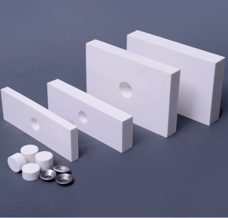 High Alumina Industrial Ceramic Lining Plate Alumina Ceramic Liner with Hole