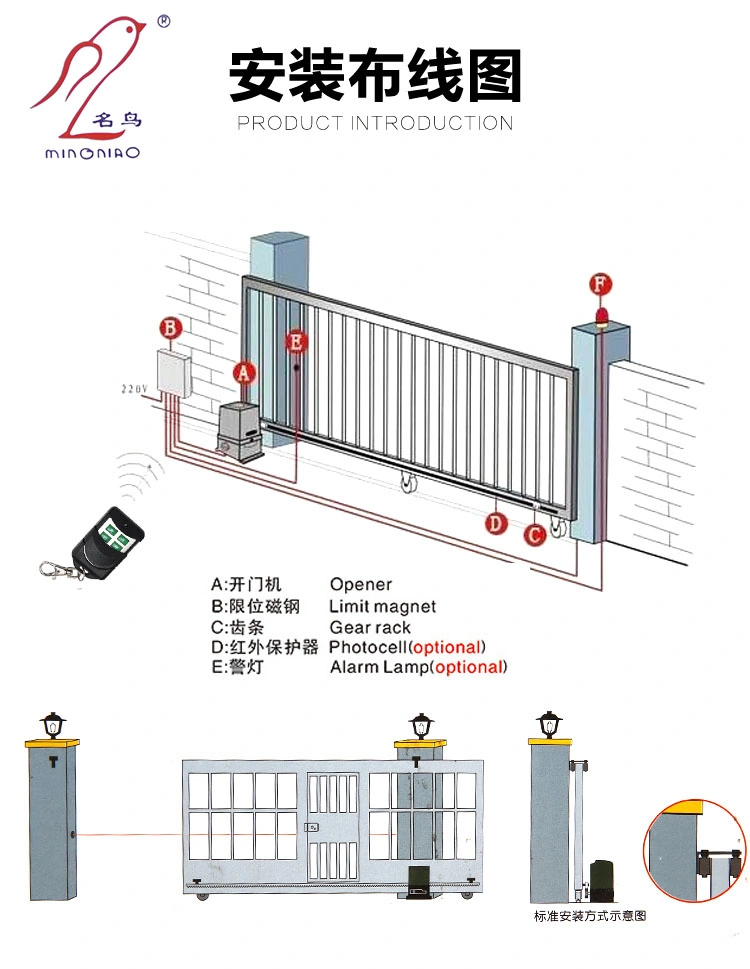 Mingnaio Sliding Gate Motor Sliding Door Operator Auto Gate Electronic Door Operator 