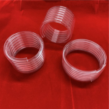 Transparent Fused Polish Helical Quartz Glass Tube Pipe Tubing