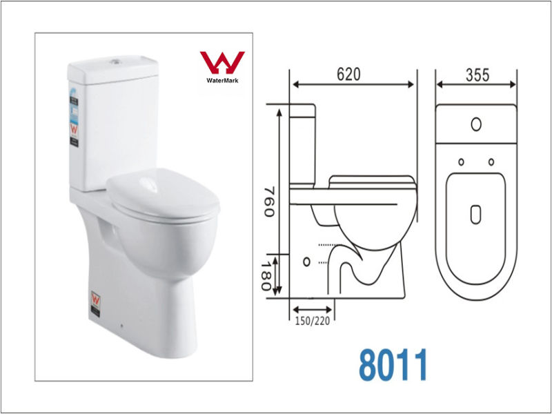 Two Piece Porcelain Sanitary Ware Water Closet Two Piece Ceramic Toilet