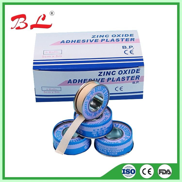 1.25cm*5m Africa Most Popular Surgical Disposable Metal Tin/ Iron Snowflake Zinc Oxide Adhesive Plaster