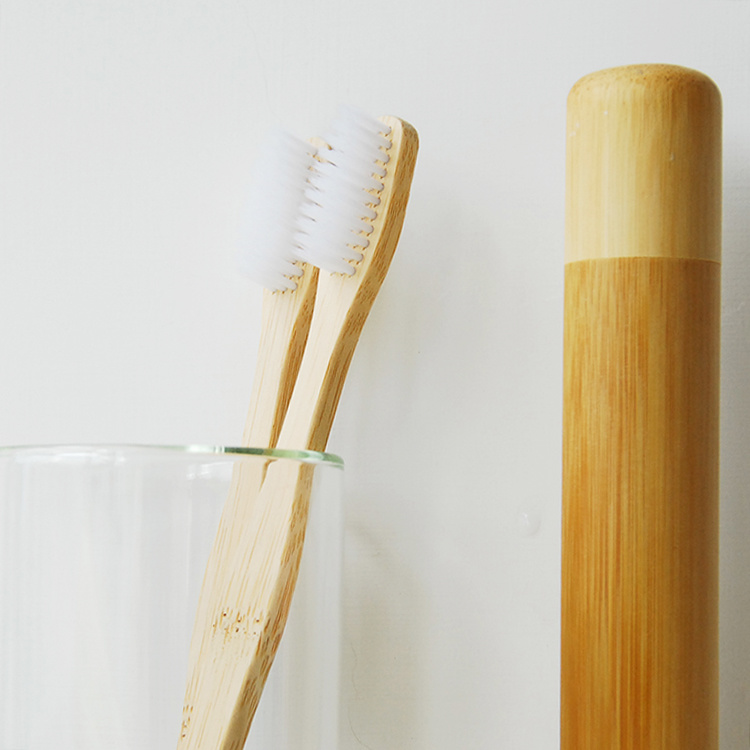 Travel Natural Bamboo Toothbrush Mouth Case with Biodegradable Toothbrush Holder