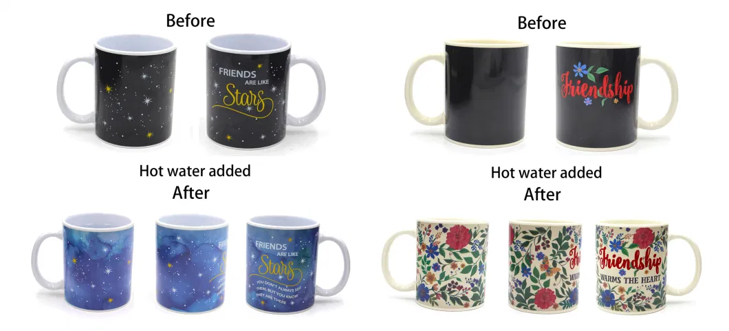 Promotional Blue Star Magic Mug Cold Hot Heat Changing Color Ceramics Mug