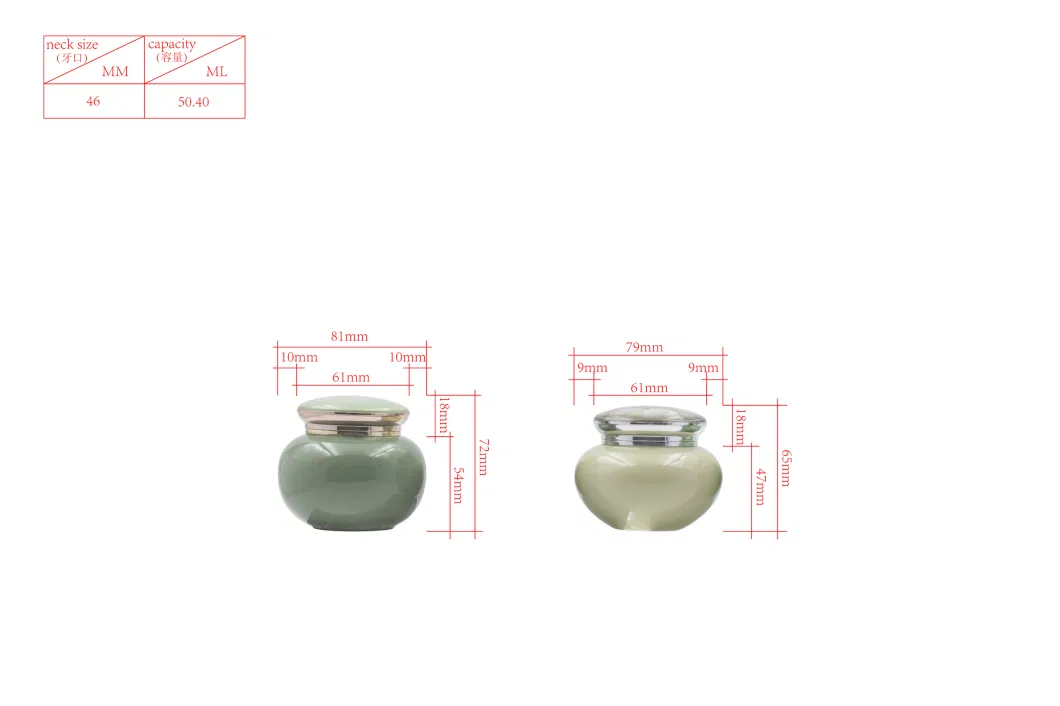 30/40/50g/55ml Ceramics Plastic PP Inner Bottle Crack Grain Cream Jar