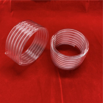 Transparent Fused Polish Helical Quartz Glass Tube Pipe Tubing