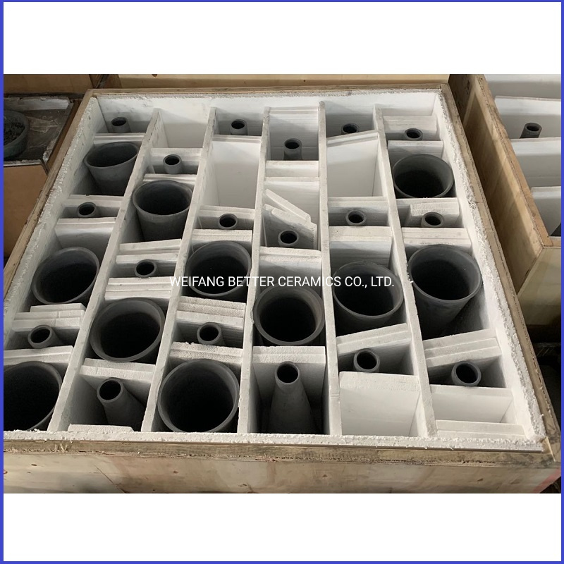 Refractory recrystallized sisic silicon carbide burner tube Rbsic nozzle for kiln furniture