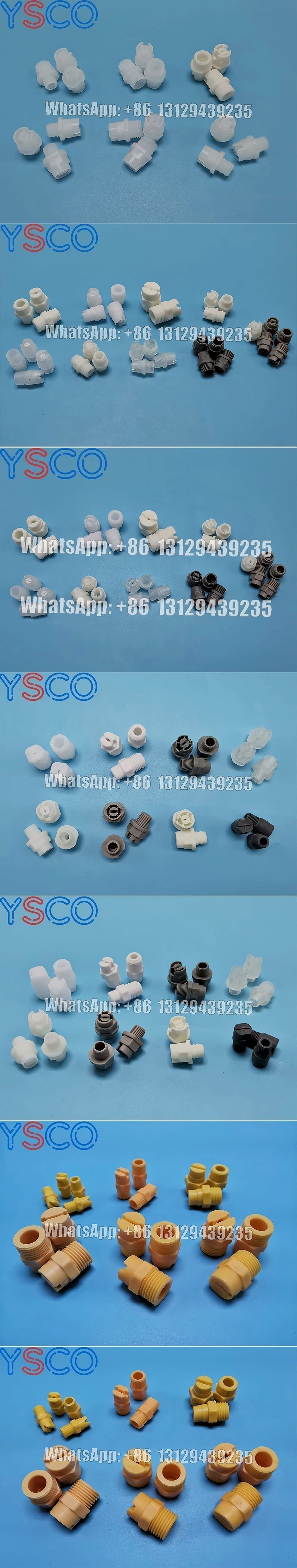 Ys Plastic Flat Fan Water Spray Nozzle with Ceramic Inlay for Corrosion Resistance
