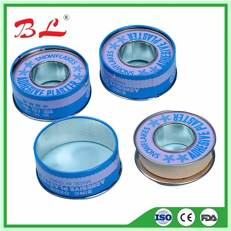 1.25cm*5m Africa Most Popular Surgical Disposable Metal Tin/ Iron Snowflake Zinc Oxide Adhesive Plaster