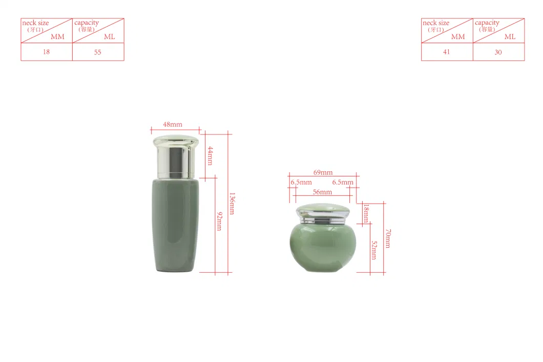 30/40/50g/55ml Th New Ceramics Plastic PP Inner Crack Grain Cosmetic Jar