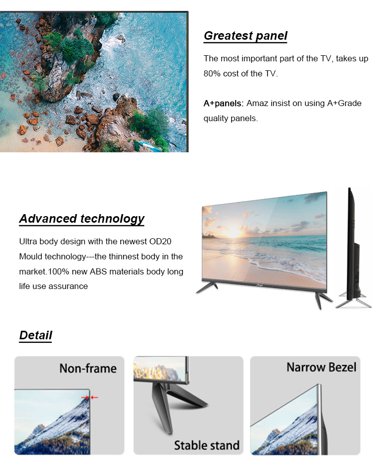 Global Vision New Product Rechargeable Television 39 Inch Smart TV LED TV