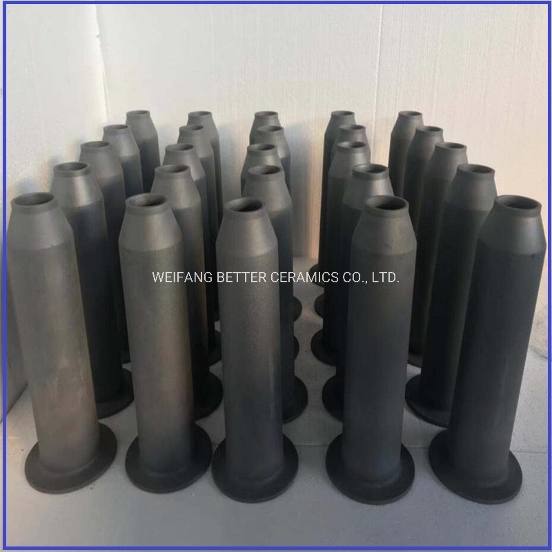 High temperature reaction sintered SiSiC silicon carbide burner tube for kiln
