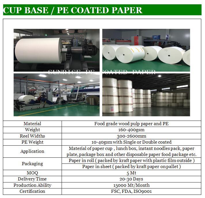 Direct Factory Price One Side / Single Side PE Coated Paper in Roll