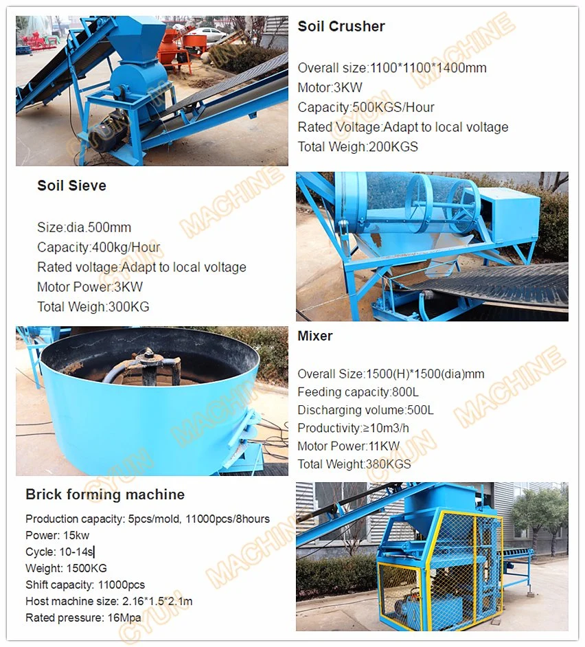 Cy4-10 Interlocking Compressed Earth Stabilised Soil Block Machine for House and Water Tank Construction