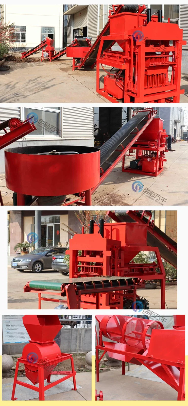 Cy4-10 Interlocking Compressed Earth Stabilised Soil Block Machine for House and Water Tank Construction