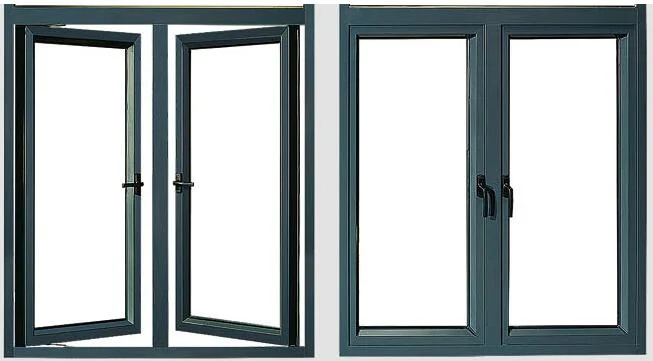 Thermal Break Aluminum Casement Window with Integrated Stainless Steel Insect Screen for House