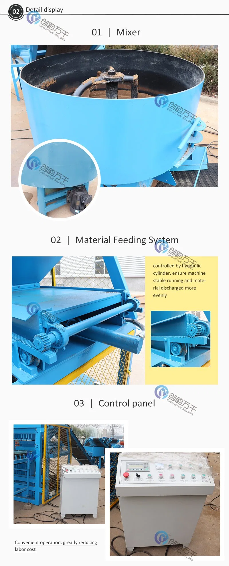 Cy4-10 Interlocking Compressed Earth Stabilised Soil Block Machine for House and Water Tank Construction