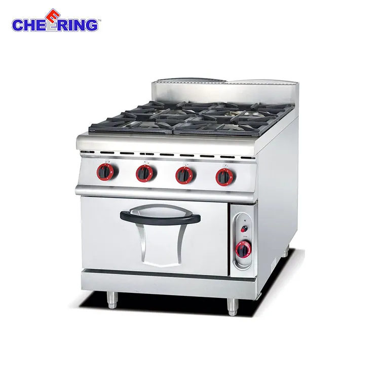 Cheering Commercial Gas Range with 4 Burner with & Gas Oven